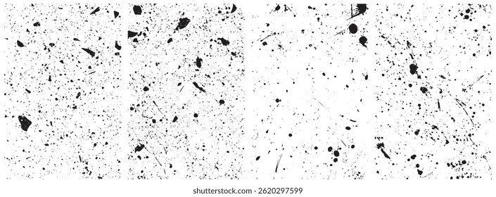 Ink Splatter Texture Set, High Contrast Paint Drip and Spray Overlay for Grunge Art