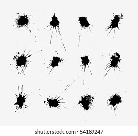 Éclaboussures d'encre. Image vectorielle.