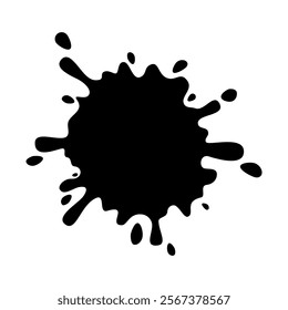 Ink Splatters. Hand drawn black paint splashes. Ink blob splatter vector design illustration. Ink Splatters icons. Water splash vector design concept. similar design. 