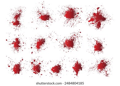Colección de sangre de Vector rojo salpicaduras de tinta