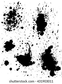 Ink spot. Black ink silhouette