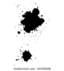 Ink spot. Black ink silhouette