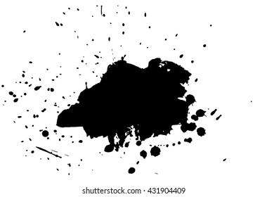 Ink spot. Black ink silhouette