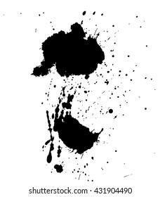 Ink spot. Black ink silhouette