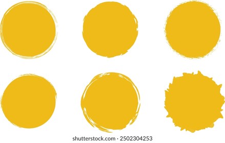 Ink spot dot round smear print silhouette set. Wet dry sponge brush circle shape sticker backdrop grunge sale sticker graffiti detail trace dirty texture splat banner drip dot print isolated