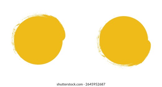 Conjunto de silhueta de impressão de manchas redondas de ponto de tinta. Escova seca úmida escova círculo forma adesivo pano de fundo grunge venda adesivo grafite detalhe traço textura suja splat banner gotejamento ponto imprimir isolado