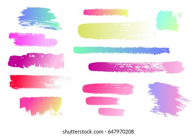 Ink spots, lipstick, nail Polish, makeup items. Spots of watercolor paints. Brushstroke iridescent marker. Watercolor blots, splashes, and drops. Stroke, ink, and pastels.