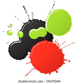 Tintenflecken, mehrfarbige Zusammensetzung