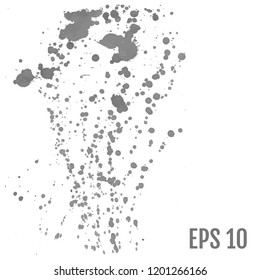 Ink spots set on white background. Gray Inks. Vector illustration.