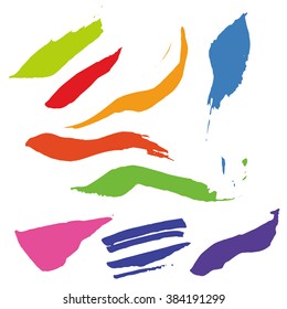 Ink spots set. Vector ink spot set. Different beautiful grunge ink spots. Spot set ink white background. Colorful ink splashes. Decorative color ink.