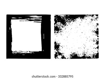Ink squares isolated on white background. Vector illustration.