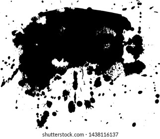 Ink stain. Black Paint Spot . Silhouette brush texture