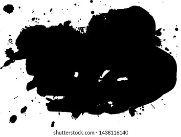 Ink stain. Black Paint Spot . Silhouette brush texture