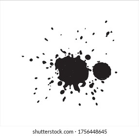 Ink stain. Black Paint Spot . Silhouette brush texture. Black ink splashes. Vector black paint, ink brush stroke, brush, line or texture. Dirty artistic design element, box, frame.