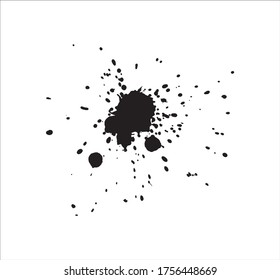 Ink stain. Black Paint Spot . Silhouette brush texture. Black ink splashes. Vector black paint, ink brush stroke, brush, line or texture. Dirty artistic design element, box, frame.