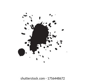 Ink stain. Black Paint Spot . Silhouette brush texture. Black ink splashes. Vector black paint, ink brush stroke, brush, line or texture. Dirty artistic design element, box, frame.