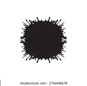 Ink stain. Black Paint Spot . Silhouette brush texture. Black ink splashes. Vector black paint, ink brush stroke, brush, line or texture. Dirty artistic design element, box, frame.