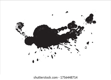 Ink stain. Black Paint Spot . Silhouette brush texture. Black ink splashes. Vector black paint, ink brush stroke, brush, line or texture. Dirty artistic design element, box, frame.