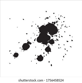 Ink stain. Black Paint Spot . Silhouette brush texture. Black ink splashes. Vector black paint, ink brush stroke, brush, line or texture. Dirty artistic design element, box, frame.