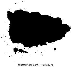 Ink stain. Black Paint Spot .