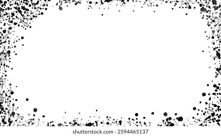 Ink stain, blotchy frame. Vector hand drawn illustration.
