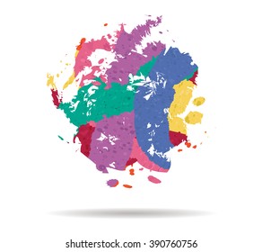 ink stain drawn painted icon vector