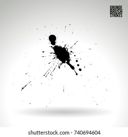 Ink stain isolated. Grunge vector abstract hand - painted element.