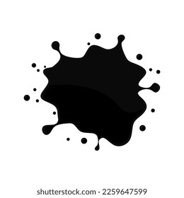 Ink stain isolated on white background. Black ink blot. Paint black stain vector. vector illustration