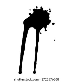 eine Tintenfärbung mit Schmutz und Spritzen. Abstrakte helle Vektorgrafik. Die Farbe tropft in großen Tropfen herunter. Ein gutes Muster für jedes Design.