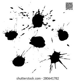 Ink stains collection isolated on white background. Vector design.