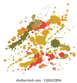Ink stains grunge background vector. Hand drawn ink splatter, spray blots, dirt spot elements, wall graffiti. Watercolor paint splashes pattern, smear liquid splats stains background.