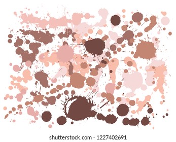 Ink stains grunge background vector. Funky ink splatter, spray blots, dirty spot elements, wall graffiti. Watercolor paint splashes pattern, smear liquid splats stains background.