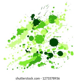Ink stains grunge background vector. Futuristic ink splatter, spray blots, mud spot elements, wall graffiti. Watercolor paint splashes pattern, smear liquid stains spots background.
