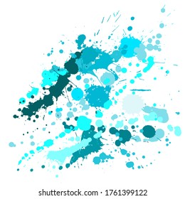 Ink stains grunge background vector. Decorative ink splatter, spray blots, dirty spot elements, wall graffiti. Watercolor paint splashes pattern, smear fluid splats stains background.