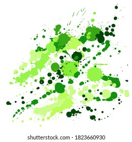 La tinta mancha el vector de fondo del grano. Placa de tinta hipster, manchas de pulverización, elementos de manchas de barro, graffitis en la pared. Patrón de salpicaduras de pintura acuarela, manchas de líquido de desprestigio fondo salpicado.