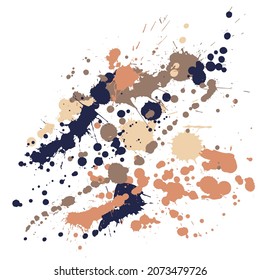 Ink stains grunge background vector. Artistic ink splatter, spray blots, mud spot elements, wall graffiti. Watercolor paint splashes pattern, smear fluid stains splatter backdrop.