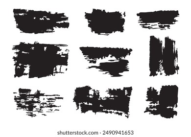 Ink stains. Grunge traces and textures for design. Ink dirty liquid, silhouettes set. Vector.