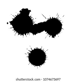 Ink stains isolated on a white background. Vector element for your ideas.