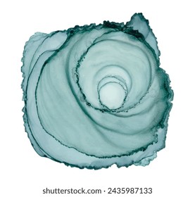 Ink stains, isolated spot of alcoholic ink with liquid texture. Graphic design element: abstract ink stain pattern, watercolor, wavy texture of water paint on a white background. Vector illustration.
