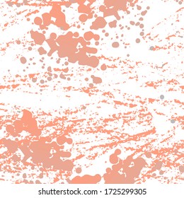 Ink Stains Seamless Pattern. Fashion Concept. Distress Print. Bordo, Pink Illustration. Summer Surface Textile. Ink Stains. Spray Paint. Splash Blots. Artistic Creative Vector Background.