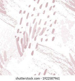 Ink Stains Seamless Pattern. Fashion Concept. Distress Print. Bordo, Pink Illustration. Army Surface Textile. Ink Stains. Spray Paint. Splash Blots. Artistic Creative Vector Background.