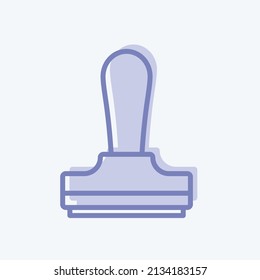 Icono de marca de tinta con estilo de dos tonos de moda aislado en un fondo azul suave