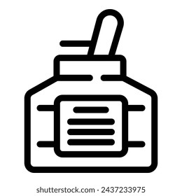 Ink storage icon outline vector. Drawing scripts utensil. Artistic typography tools