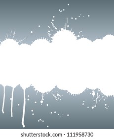 Ink strip with copy space and splashes vector background