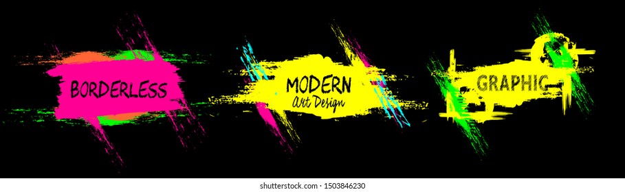 Ink Stroke Brush Block Vector Set