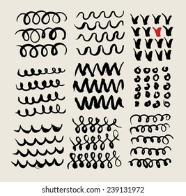 ink strokes and doodle set