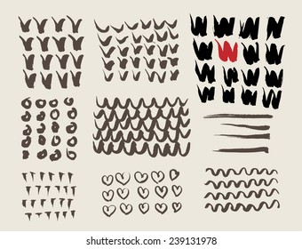 ink strokes and doodle set
