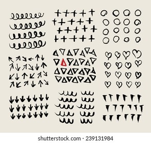 ink strokes and doodle set