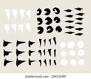 ink strokes and doodle set
