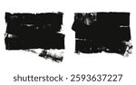 Ink text boxes labels. Streaks and callouts tag set. Grunge brush paint stokes. Brayer ink black lines. Thick paint rolled stripe stamps. Chalk wide underlines Vector smear banners on white background